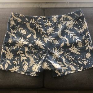 Loft Blue/White Peacock Pattern Shorts